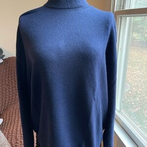 Oversized cashmere turtleneck Navy